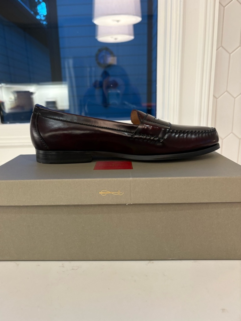 NWT Cole Haan Men’s Burgundy Leather Pinch Penny Loafer. Size 11. - Picture 6 of 9